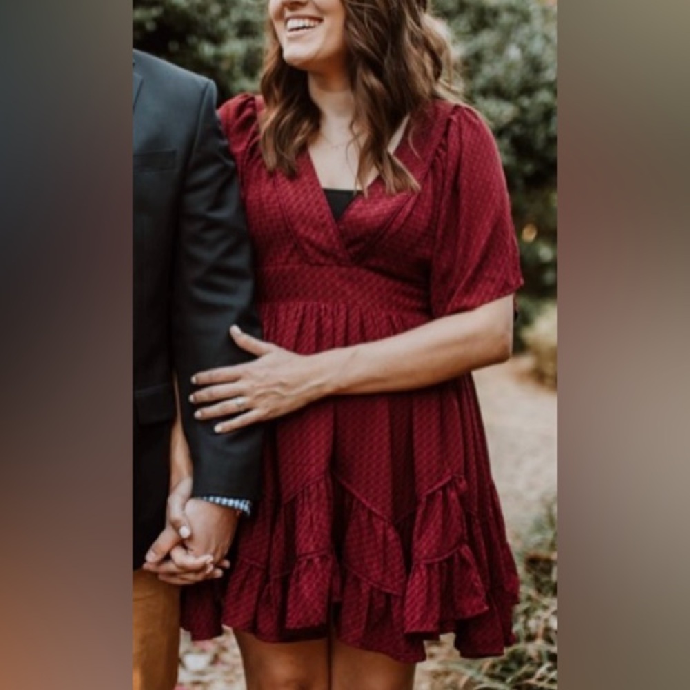 Elegant Burgundy Dress